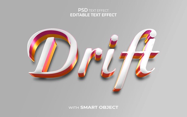 Drift text effect 3d style mockup font effect