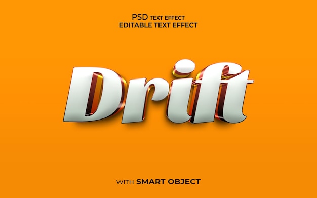 Drift-Texteffekt Mockup-Schrifteffekt im 3D-Stil