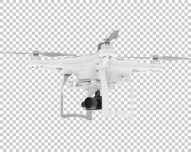 Drohne auf durchsichtigem Hintergrund isoliert 3D-Rendering-Illustration