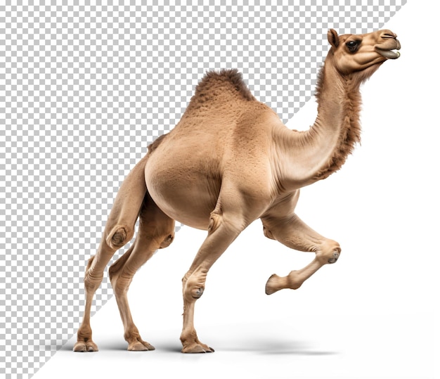 PSD dromadaire camel vue latérale isolée sur un fond transparent