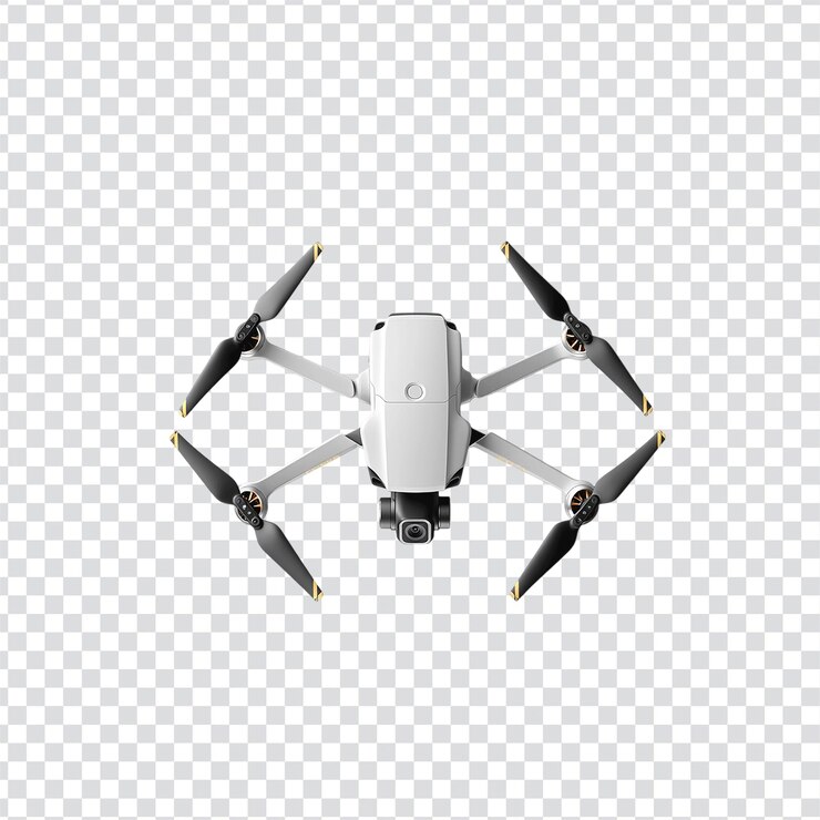 PSD un dron blanco sobre un fondo transparente