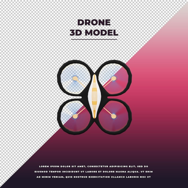 Drone 3d isolado