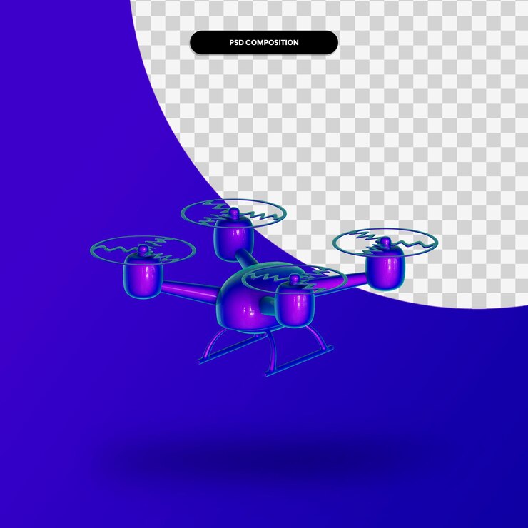 PSD drone 3d render ilustración aislada
