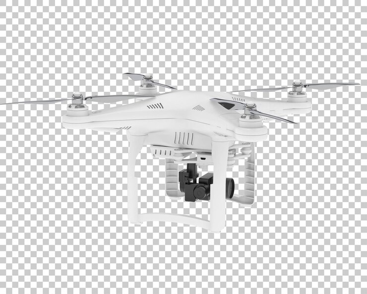 PSD drone aislado en un fondo transparente ilustración de renderización en 3d