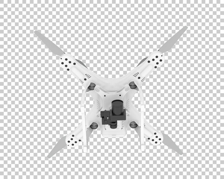PSD drone aislado en un fondo transparente ilustración de renderización en 3d