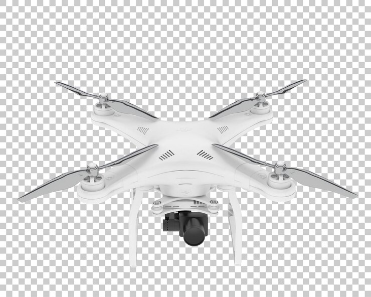 PSD drone aislado en un fondo transparente ilustración de renderización en 3d