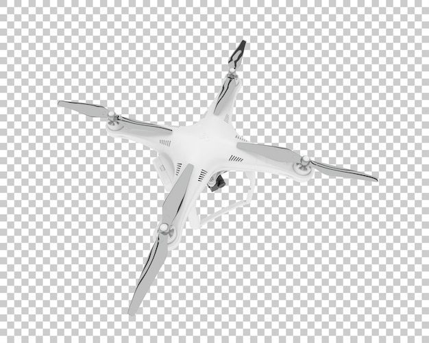 Drone aislado en un fondo transparente Ilustración de renderización en 3D