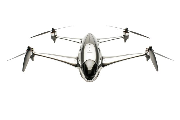 Drone blanc avec caméra isolée sur fond blanc Technologie de studio AIG57