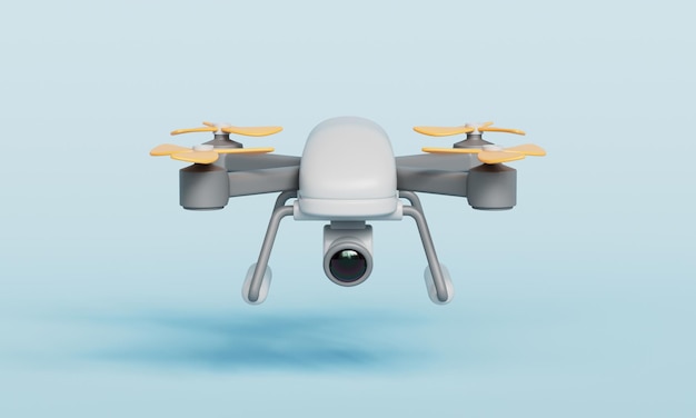 Drone con icono de cámara de representación en 3D