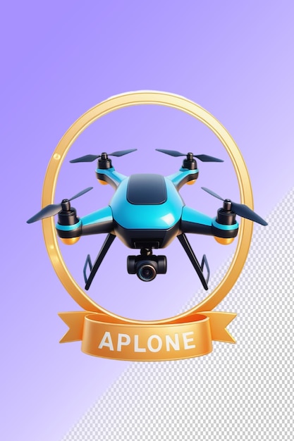 Drone d'illustration PSD 3D isolé sur un fond transparent