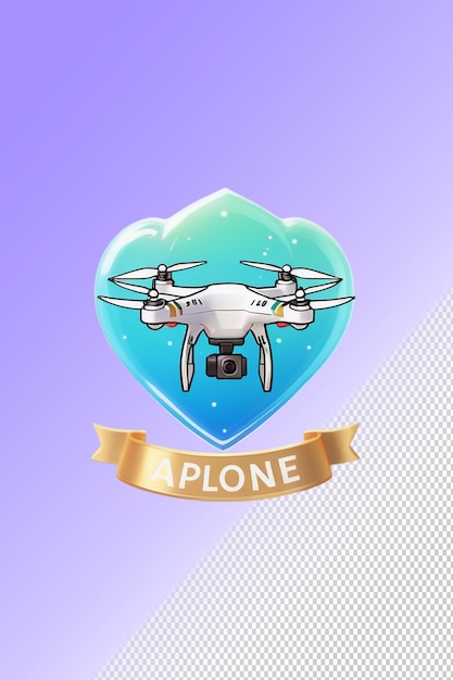 Drone de ilustración PSD 3d aislado en un fondo transparente