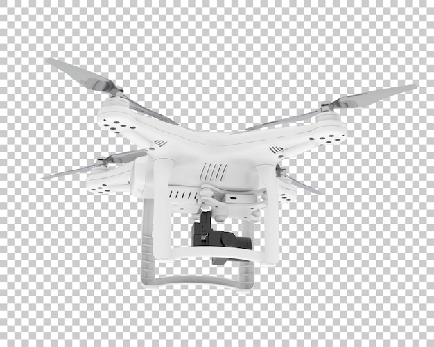 Drone isolato su sfondo trasparente illustrazione di rendering 3D