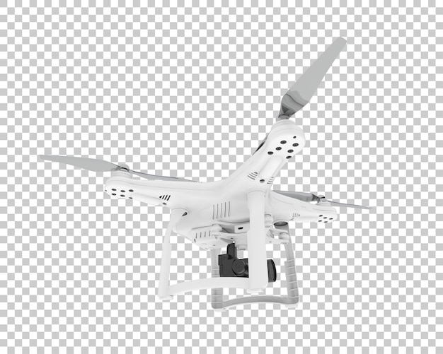 Drone isolato su sfondo trasparente illustrazione di rendering 3D