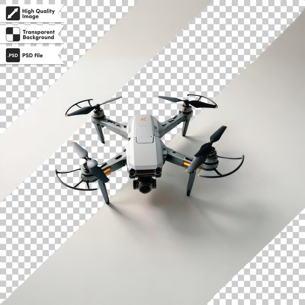 Drone psd em voo em fundo transparente com camada de máscara editável