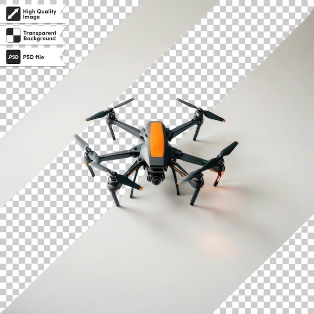 Drone psd en vuelo sobre un fondo transparente con capa de máscara editable