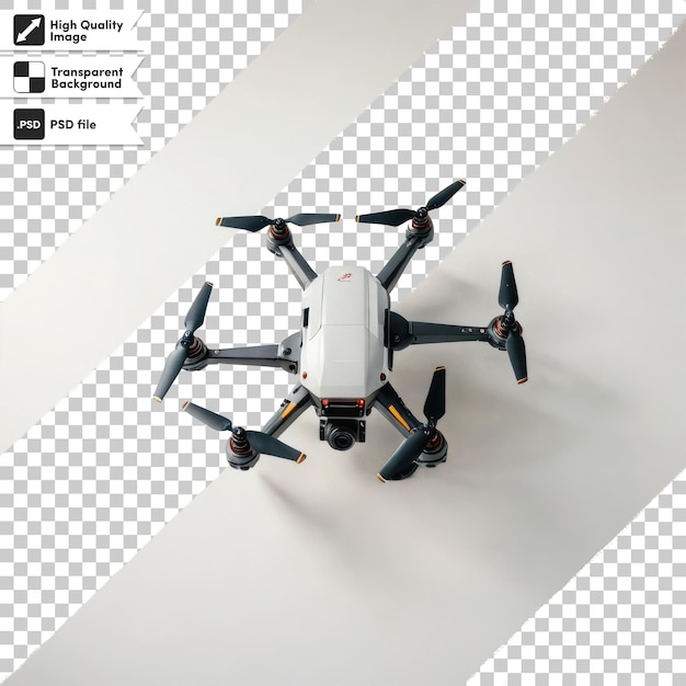 Drone psd en vuelo sobre un fondo transparente con capa de máscara editable