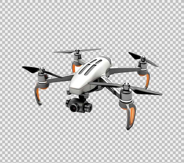 PSD drone quadcopter blanco volador recorte png aislado en un fondo transparente