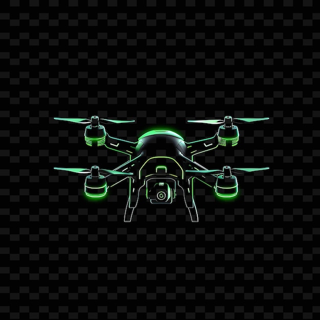 PSD drones au néon design limite lignes au néon style drone design png y2k formes transparent light arts