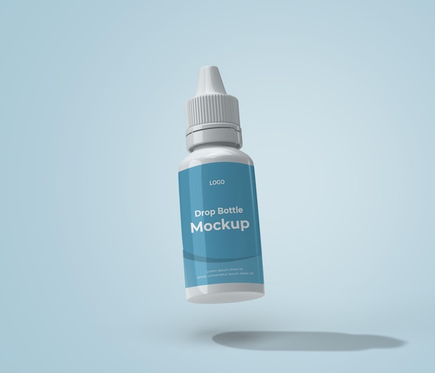 drop mockup di bottiglia bianca