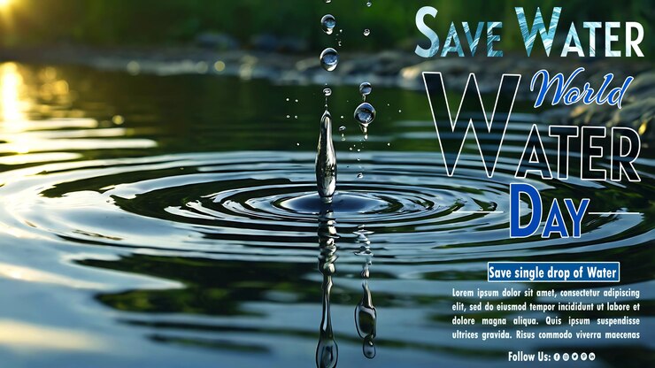 PSD drop of water symbol on world water day march 22