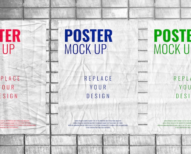 Drucken Sie geklebtes Plakatmodell realistisch
