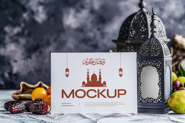 Drucken sie ramadan-karten-mockup