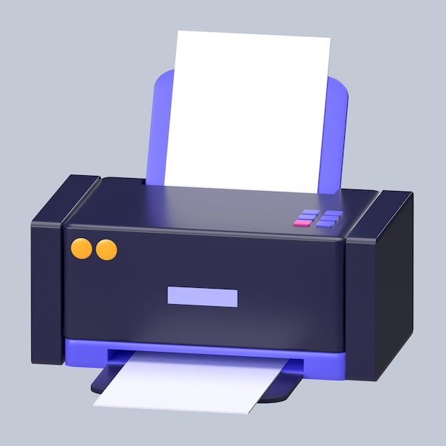 Drucker mit 3D-Papier-Ikonen