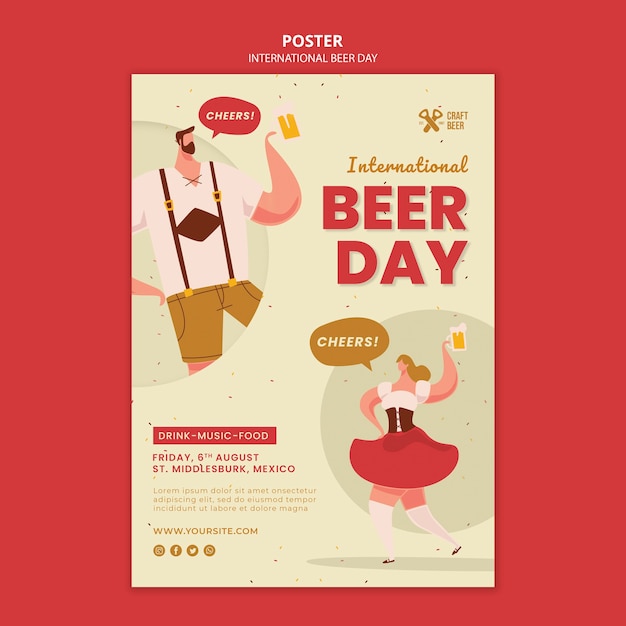 PSD druckvorlage internationaler biertag day