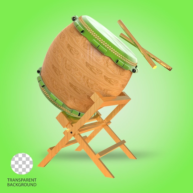 Drum Bedug ramadhan aislado en 3D ilustrado