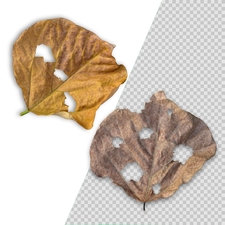 PSD dry dead leaf isolated background psd