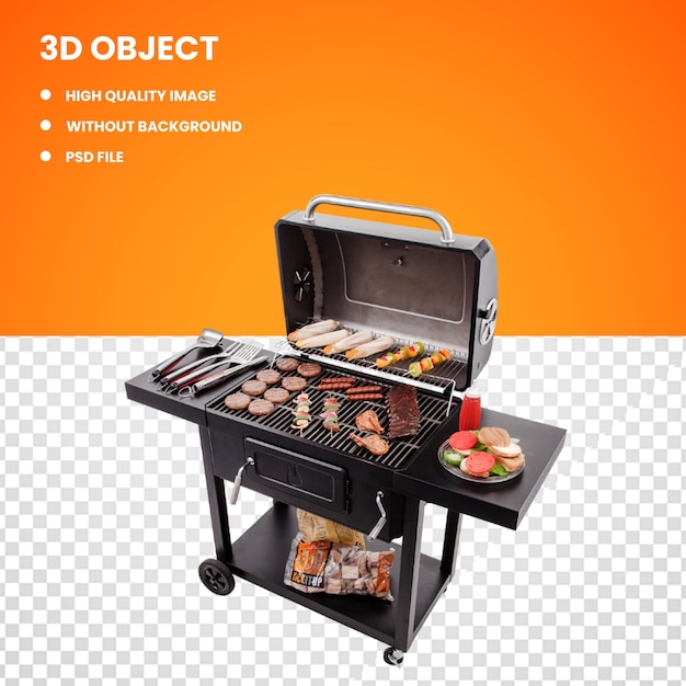 PSD du bœuf grillé sur le charbon brûlé au barbecue un poulet délicieux sur la table une viande bien grillée