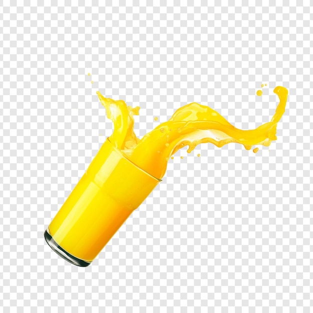 Du jus d'orange sautant d'un verre