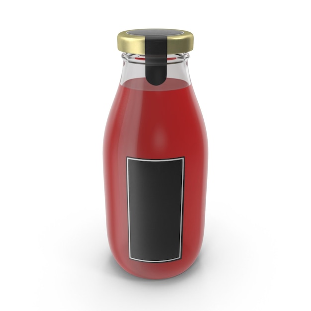 Du jus rouge dans une bouteille de verre