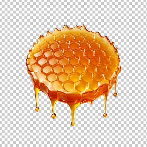 PSD du miel organique sain et épais trempé dans la cuillère de miel en bois