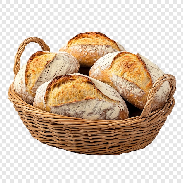 Du pain fraîchement cuit dans un panier en osier