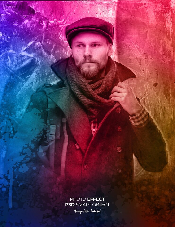 PSD dual light powder explosion photo effect
