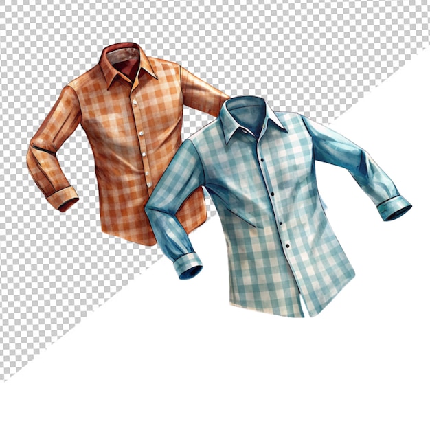 PSD duas camisas em fundo transparente