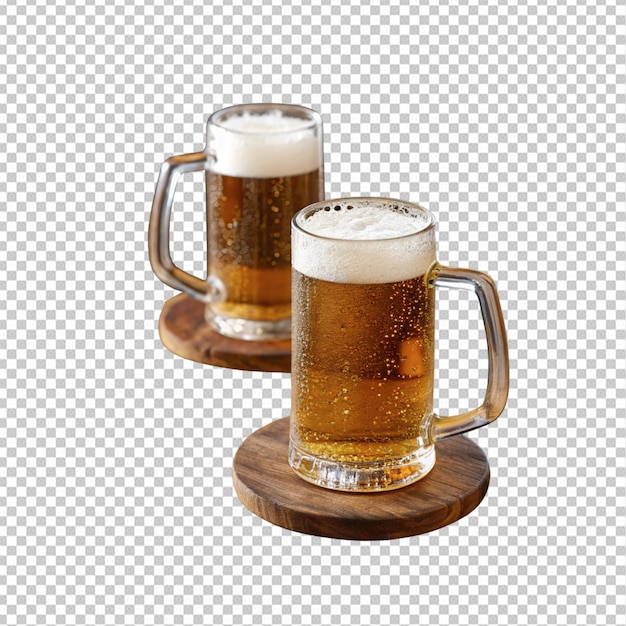 Duas garrafas de cerveja claras e escuras de fundo transparente png