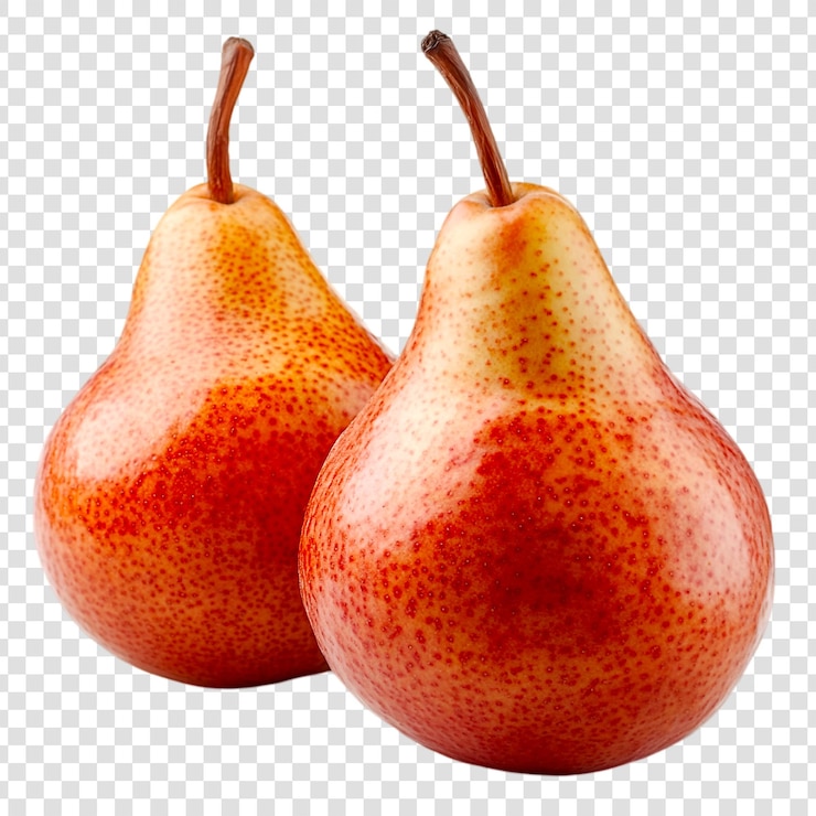 PSD duas peras vermelhas maduras frutas frescas alimentação saudável
