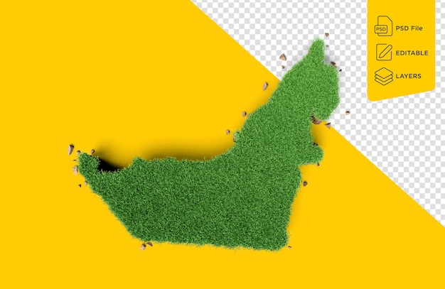 Dubai VAE Karte Gras und Bodentextur 3D-Darstellung