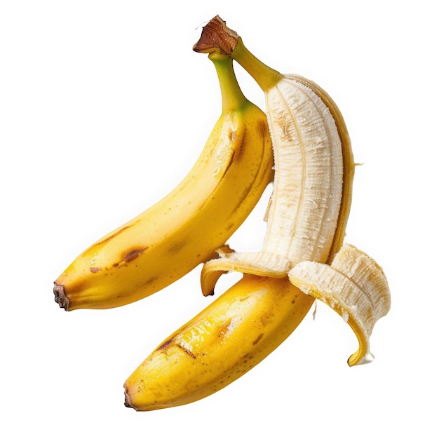 Due banane gialle mature su uno sfondo nero
