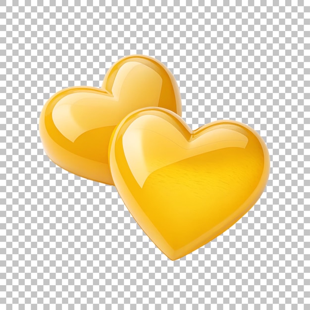 Due cuori d'oro luccicanti tagliati