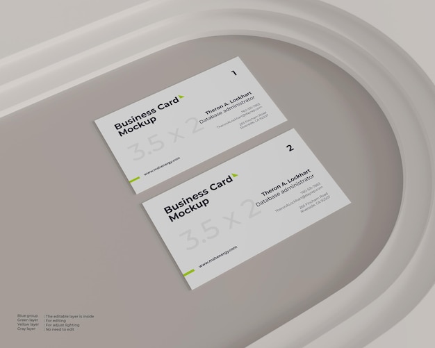 Due mockup di biglietti da visita