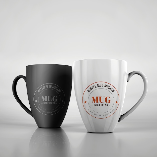 Due mockup di tazze con design modificabile