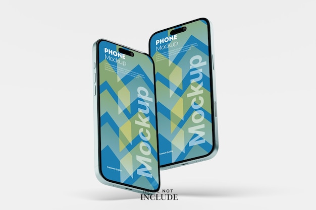 Due moderni smartphone galleggiano su uno sfondo pulito che mostra un display a disegno geometrico