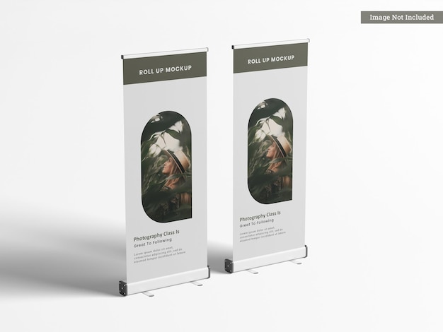 Due roll up banner mockup vista sinistra