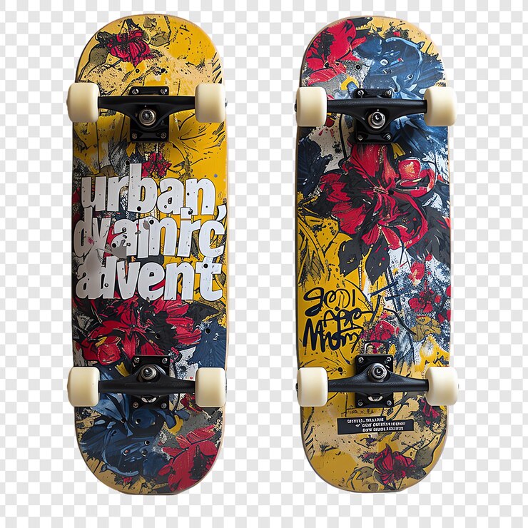 PSD due skateboard con la parola urbana scritta su di loro