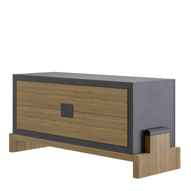 Due stili diversi di mobili in legno design moderno stile moderno aspetto minimalista letto design colorato senza sfondo design diverso png sfondo bianco isolato modello 3d astratto