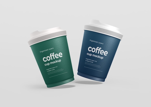 Due tazze di caffè in una presentazione realistica