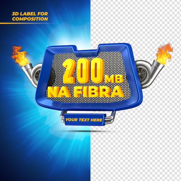 duecento megabyte di velocità internet con turbo 3d render